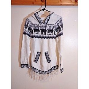 Sisandina Women's S Alpaca Hooded Sweater Woven Hooded